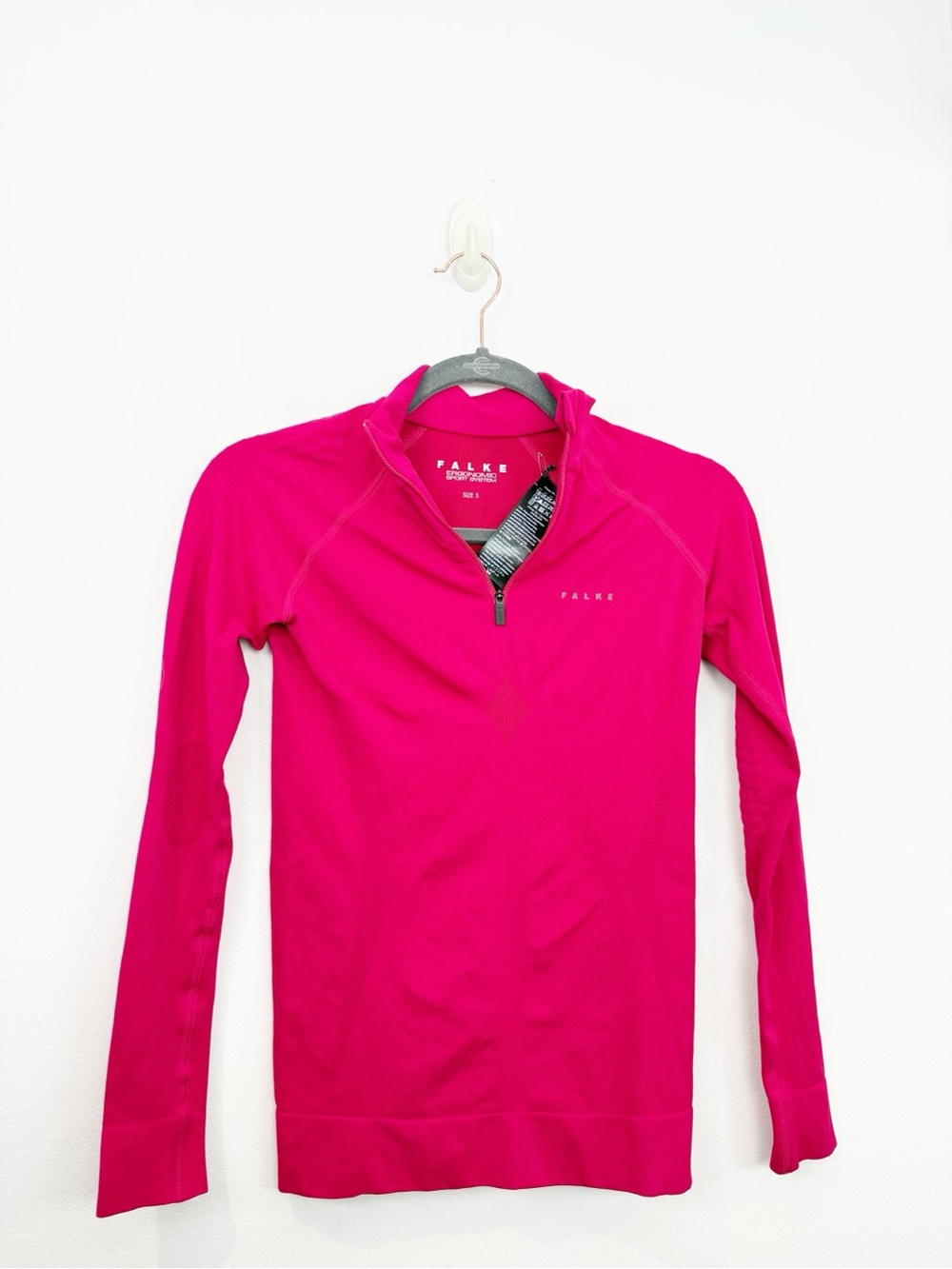 Falke Ergonomic Sport System Womens 1/4 Zip Long Sleeve Warm Shirt Red Small